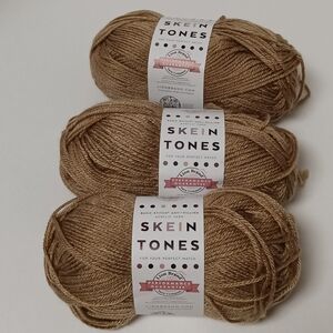 Lion Brand Skein Tones Yarn 3 New Skeins Hazelnut